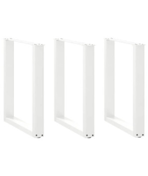 Picioare de masă în formă de U, 3 buc., alb, 70x(72-73) cm, oțel - WOODBB2250