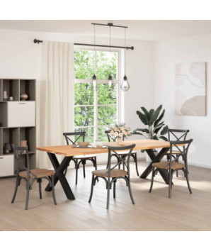 Picioare de masă în formă de X, 2 buc., negru, 90x(72-73) cm, oțel - WOODBB2262