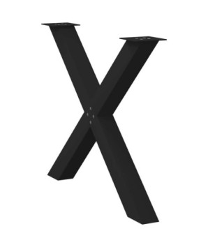 Picioare de masă în formă de X, 2 buc., negru, 90x(72-73) cm, oțel - WOODBB2262