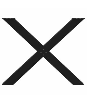 Picioare de masă în formă de X, 2 buc., negru, 90x(72-73) cm, oțel - WOODBB2262