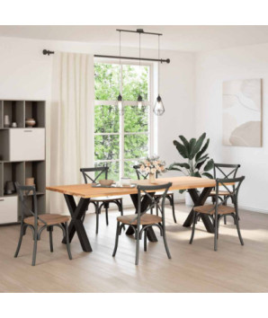 Picioare de masă în formă de X, 3 buc., negru, 80x(72-73) cm, oțel - WOODBB2263