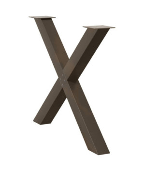 Picioare de masă în formă de X, 3 buc., oțel natural, 90x(72-73) cm - WOODBB2264