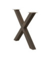 Picioare de masă în formă de X, 3 buc., oțel natural, 90x(72-73) cm - WOODBB2264