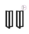 Picioare de masă de bar în formă de T, 2 buc., negru, 40x35x(90-91) cm, oțel - WOODBB2269