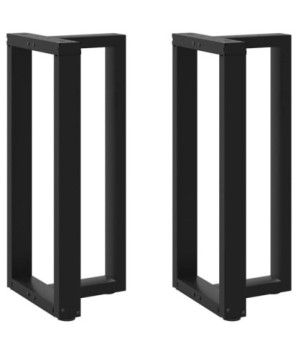 Picioare de masă de bar în formă de T, 2 buc., negru, 40x35x(90-91) cm, oțel - WOODBB2269