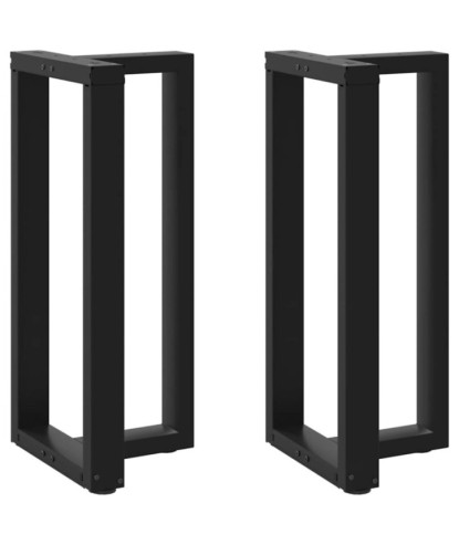 Picioare de masă de bar în formă de T, 2 buc., negru, 40x35x(90-91) cm, oțel - WOODBB2269