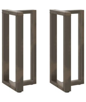 Picioare de masă de bar în formă de T, 2 buc., negru, 50x35x(90-91) cm, oțel - WOODBB2270