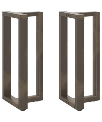 Picioare de masă de bar în formă de T, 2 buc., negru, 50x35x(90-91) cm, oțel - WOODBB2270