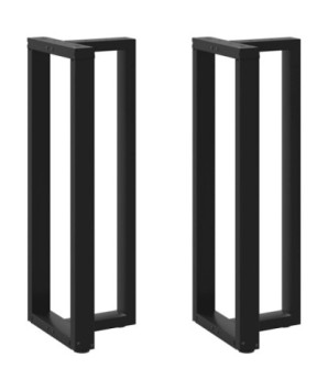 Picioare de masă de bar în formă de T, 2 buc., negru, 50x35x(110-111) cm, oțel - WOODBB2271