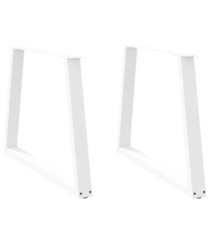 Picioare de masă în formă de V, 2 buc., alb, 90x (72-73,3) cm, oțel - WOODBB2292