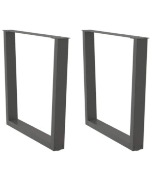 Picioare de masă în formă de V, 2 buc., antracit, 80x(72-73,3) cm, oțel - WOODBB2293