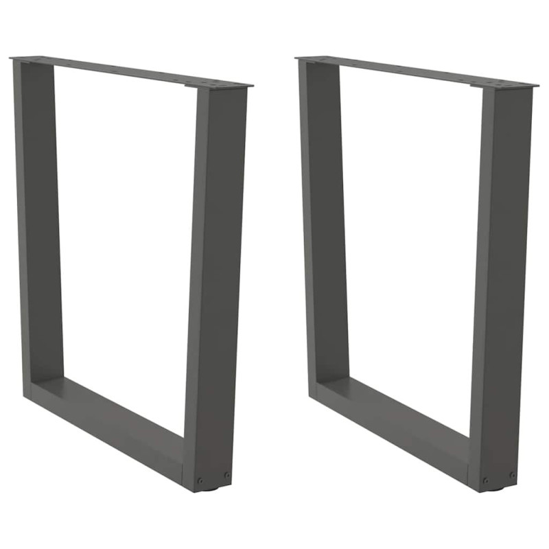 Picioare de masă în formă de V, 2 buc., antracit, 80x(72-73,3) cm, oțel - WOODBB2293