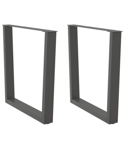 Picioare de masă în formă de V, 2 buc., antracit, 80x(72-73,3) cm, oțel - WOODBB2293