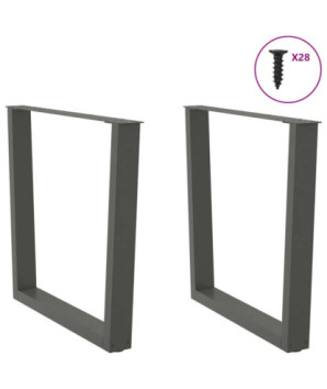 Picioare de masă în formă de V, 2 buc., antracit, 80x(72-73,3) cm, oțel - WOODBB2293