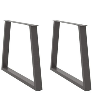 Picioare de masă în formă de V, 2 buc., antracit, 100x(72-73,3) cm, oțel - WOODBB2294
