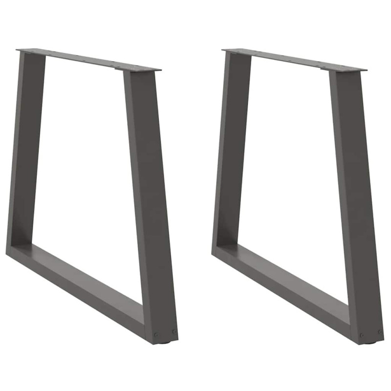 Picioare de masă în formă de V, 2 buc., antracit, 100x(72-73,3) cm, oțel - WOODBB2294
