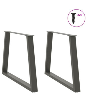 Picioare de masă în formă de V, 2 buc., antracit, 100x(72-73,3) cm, oțel - WOODBB2294