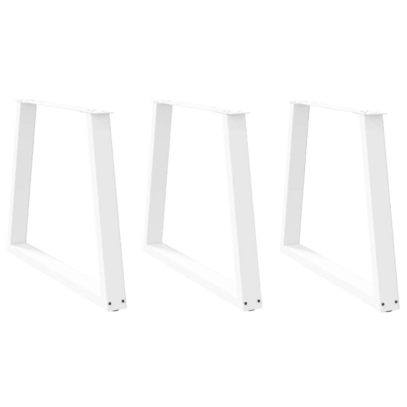 Picioare de masă în formă de V, 3 buc., alb, 80x(72-73,3) cm, oțel - WOODBB2295