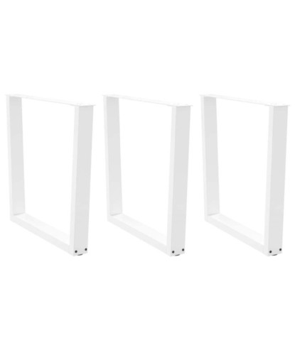 Picioare de masă în formă de V, 3 buc., alb, 80x(72-73,3) cm, oțel - WOODBB2296
