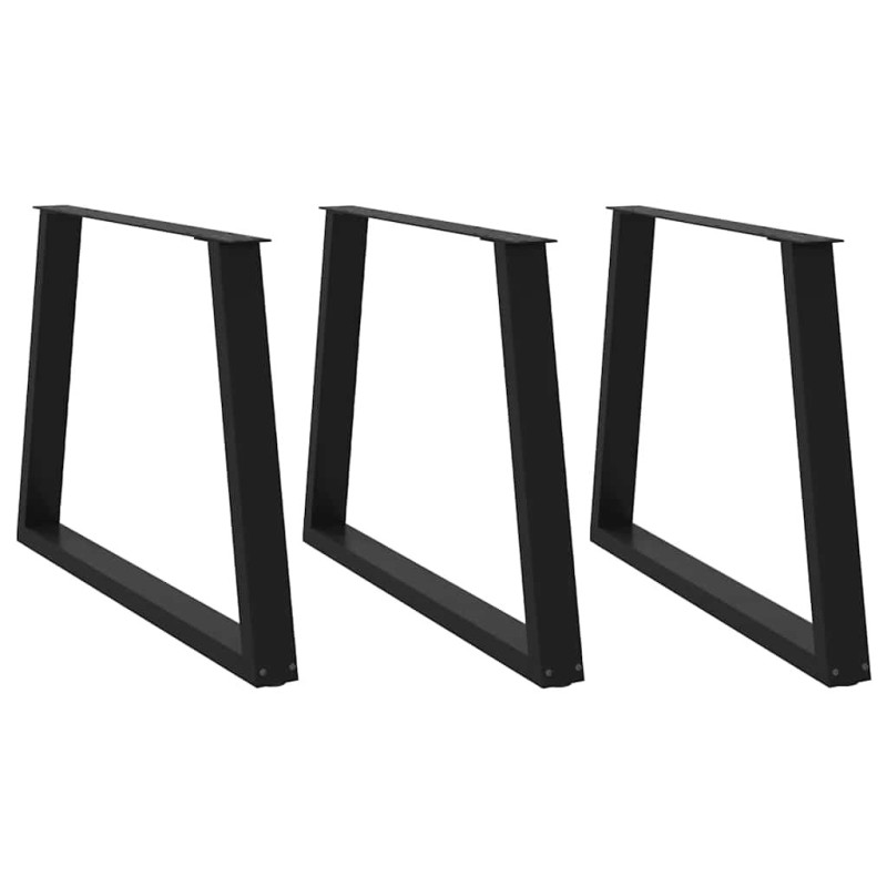 Picioare de masă în formă de V, 3 buc., negru, 100 x (72-73,3) cm, oțel - WOODBB2297
