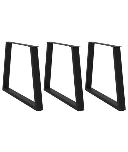 Picioare de masă în formă de V, 3 buc., negru, 100 x (72-73,3) cm, oțel - WOODBB2297