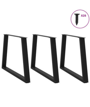 Picioare de masă în formă de V, 3 buc., negru, 100 x (72-73,3) cm, oțel - WOODBB2297
