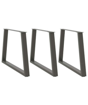 Picioare de masă în formă de V, 3 buc., antracit, 90x(72-73,3) cm, oțel - WOODBB2298
