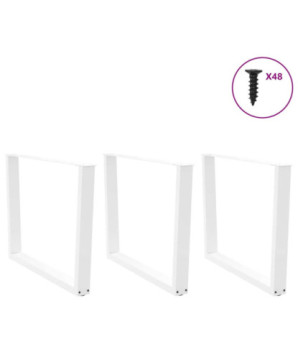 Picioare de masă în formă de V, 3 buc., alb, 100 x (72-73,3) cm, oțel - WOODBB2299