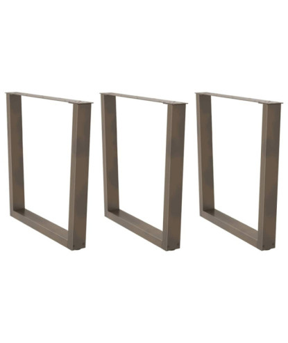 Picioare de masă în formă de V, 3 buc., oțel natural, 80x(72-73,3) cm - WOODBB2301