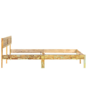 Cadru de pat, 200 x 200 cm, lemn reciclat, cu aspect vintage - WOODBB247
