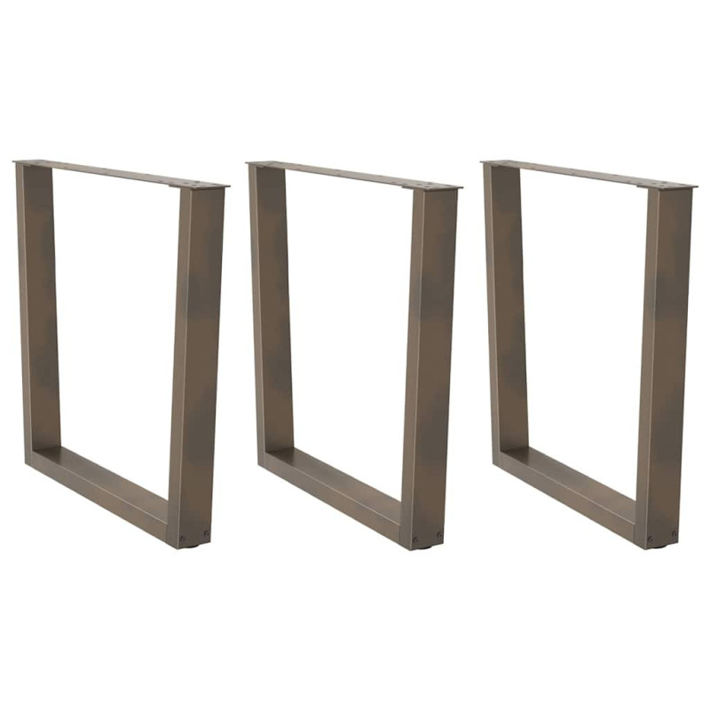Picioare de masă în formă de V, 3 buc., oțel natural, 90 x (72-73,3) cm - WOODBB2320