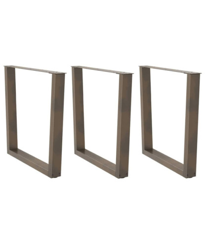 Picioare de masă în formă de V, 3 buc., oțel natural, 90 x (72-73,3) cm - WOODBB2320