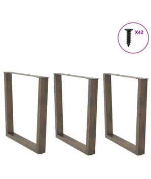 Picioare de masă în formă de V, 3 buc., oțel natural, 90 x (72-73,3) cm - WOODBB2320