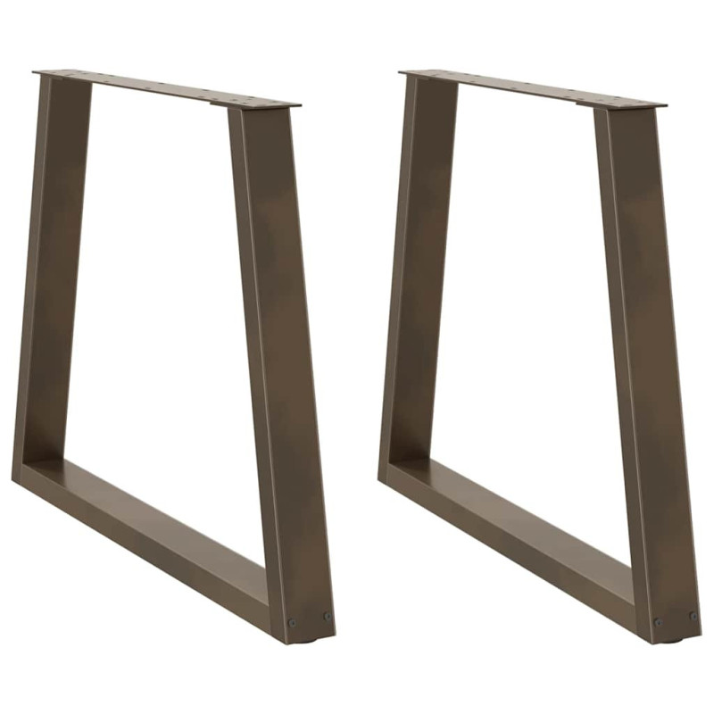 Picioare de masă în formă de V, 2 buc., oțel natural, 80x(72-73,3) cm - WOODBB2321