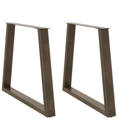 Picioare de masă în formă de V, 2 buc., oțel natural, 80x(72-73,3) cm - WOODBB2321