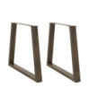 Picioare de masă în formă de V, 2 buc., oțel natural, 80x(72-73,3) cm - WOODBB2321