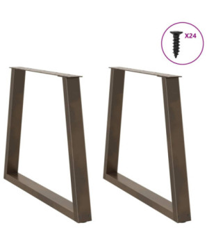 Picioare de masă în formă de V, 2 buc., oțel natural, 80x(72-73,3) cm - WOODBB2321