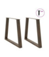 Picioare de masă în formă de V, 2 buc., oțel natural, 80x(72-73,3) cm - WOODBB2321