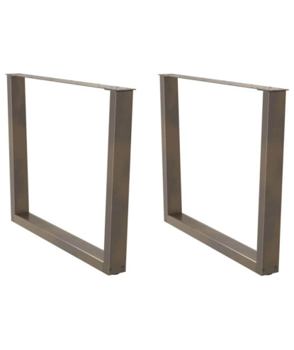 Picioare de masă în formă de V, 2 buc., oțel natural, 100 x (72-73,3) cm - WOODBB2322