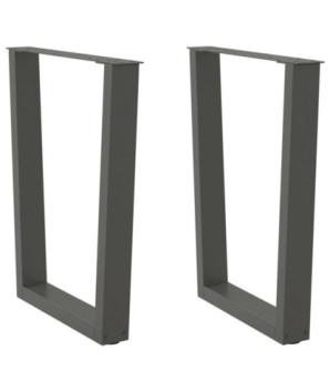 Picioare de masă în formă de V, 2 buc., antracit, 70x(72-73,3) cm, oțel - WOODBB2323