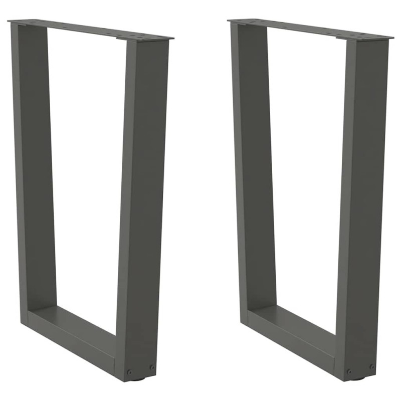 Picioare de masă în formă de V, 2 buc., antracit, 70x(72-73,3) cm, oțel - WOODBB2323