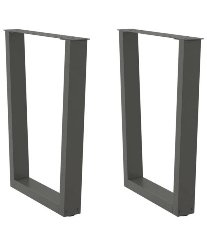 Picioare de masă în formă de V, 2 buc., antracit, 70x(72-73,3) cm, oțel - WOODBB2323