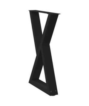 Picioare masă de sufragerie, 2 buc., negru, 60x(72-73,3) cm, oțel - WOODBB2326
