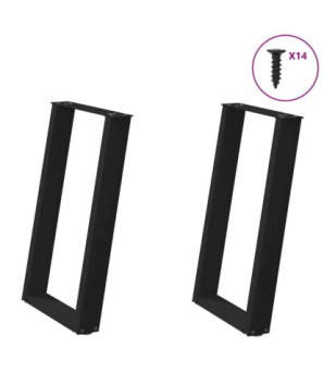 Picioare de masă în formă de U, 2 buc., negru, 60x(72-73) cm, oțel - WOODBB2327