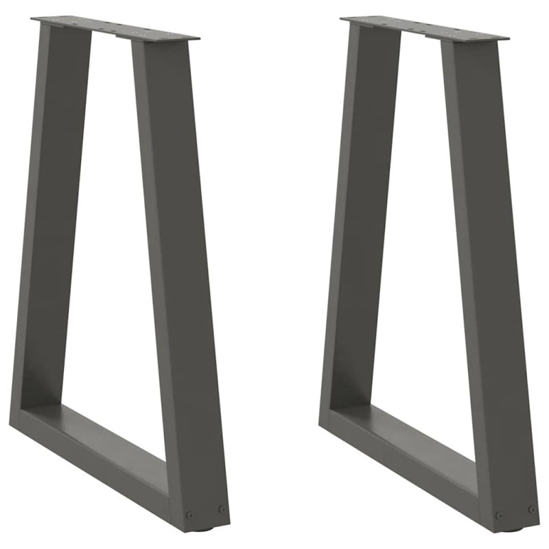 Picioare de masă în formă de V, 2 buc., antracit, 60x(72-73,3) cm, oțel - WOODBB2329