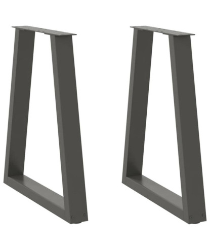 Picioare de masă în formă de V, 2 buc., antracit, 60x(72-73,3) cm, oțel - WOODBB2329