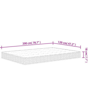 Saltea cu arcuri bonnell, fermitate medie, 120x200 cm - WOODBB2334