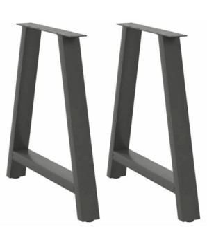 Picioare de masă în formă de A, 2 buc., antracit, 70x(72-73) cm, oțel - WOODBB2340