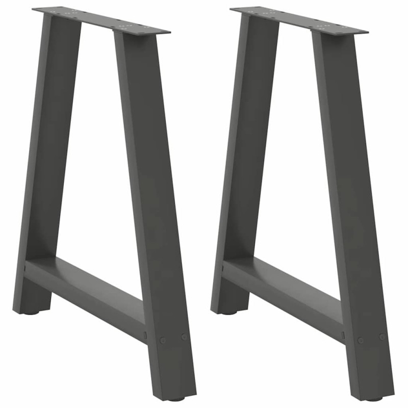 Picioare de masă în formă de A, 2 buc., antracit, 70x(72-73) cm, oțel - WOODBB2340