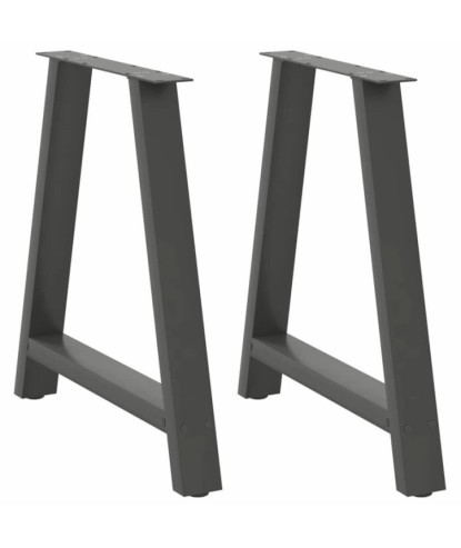 Picioare de masă în formă de A, 2 buc., antracit, 70x(72-73) cm, oțel - WOODBB2340